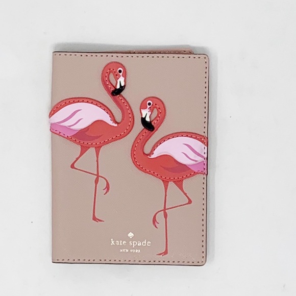 kate spade Handbags - Kate Spade Pink Leather Flamingo Passport Holder